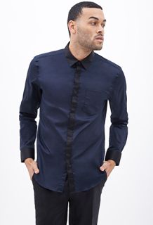 Colorblocked Collar Shirt